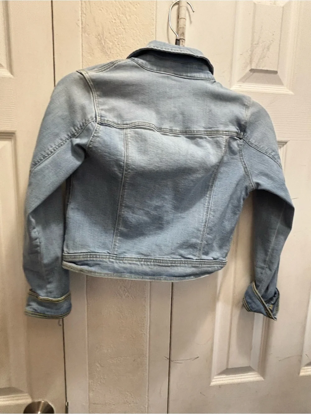 Cat & Jack Light Wash Denim Jacket with Yellow Stitching